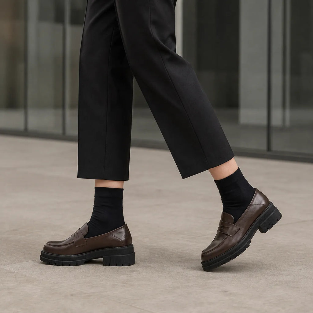 Mocassins Plateforme British Rétro