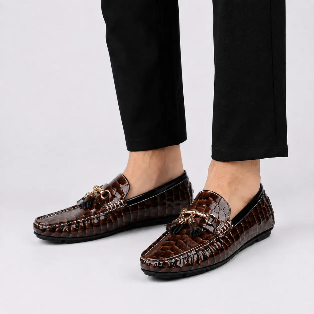 Mocassins Homme Croco Pampilles Luxe