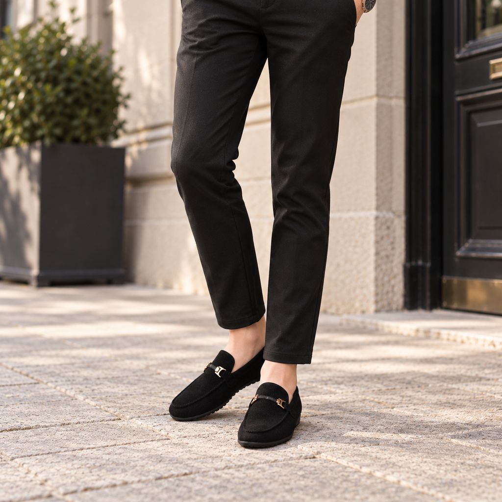 Mocassins Homme Daim Respirant Fait Main