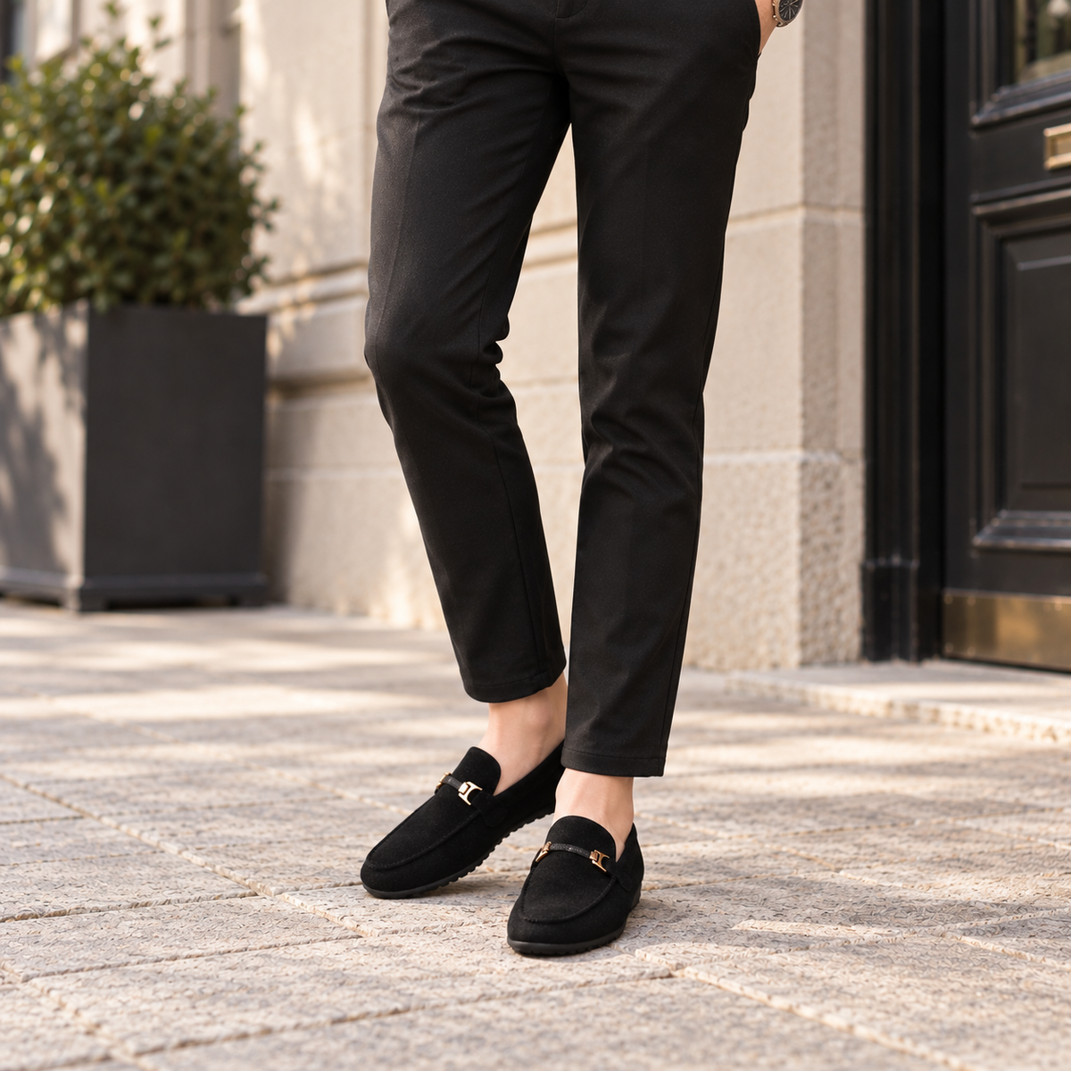 Mocassins Homme Daim Respirant Fait Main