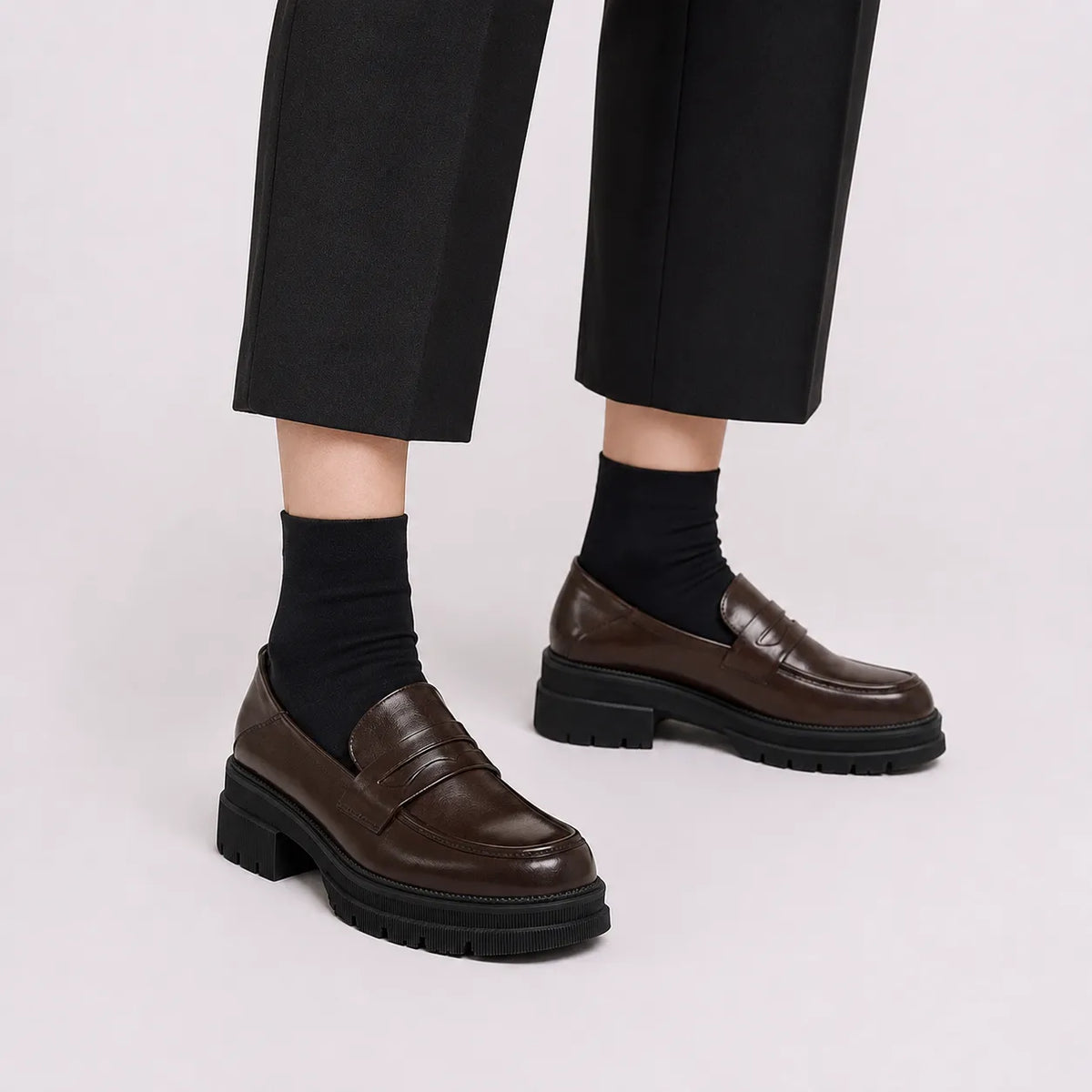 Mocassins Plateforme British Rétro