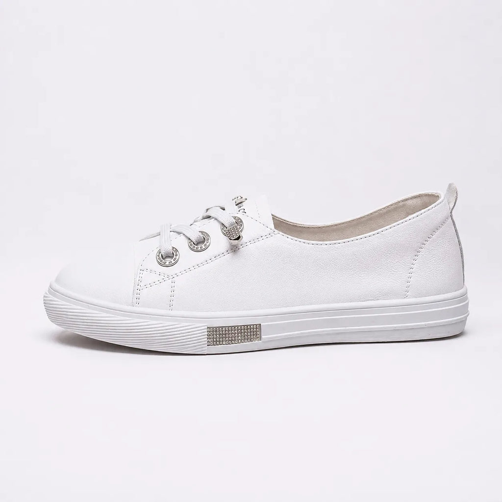 Baskets Femme Cuir Blanc Antidérapant