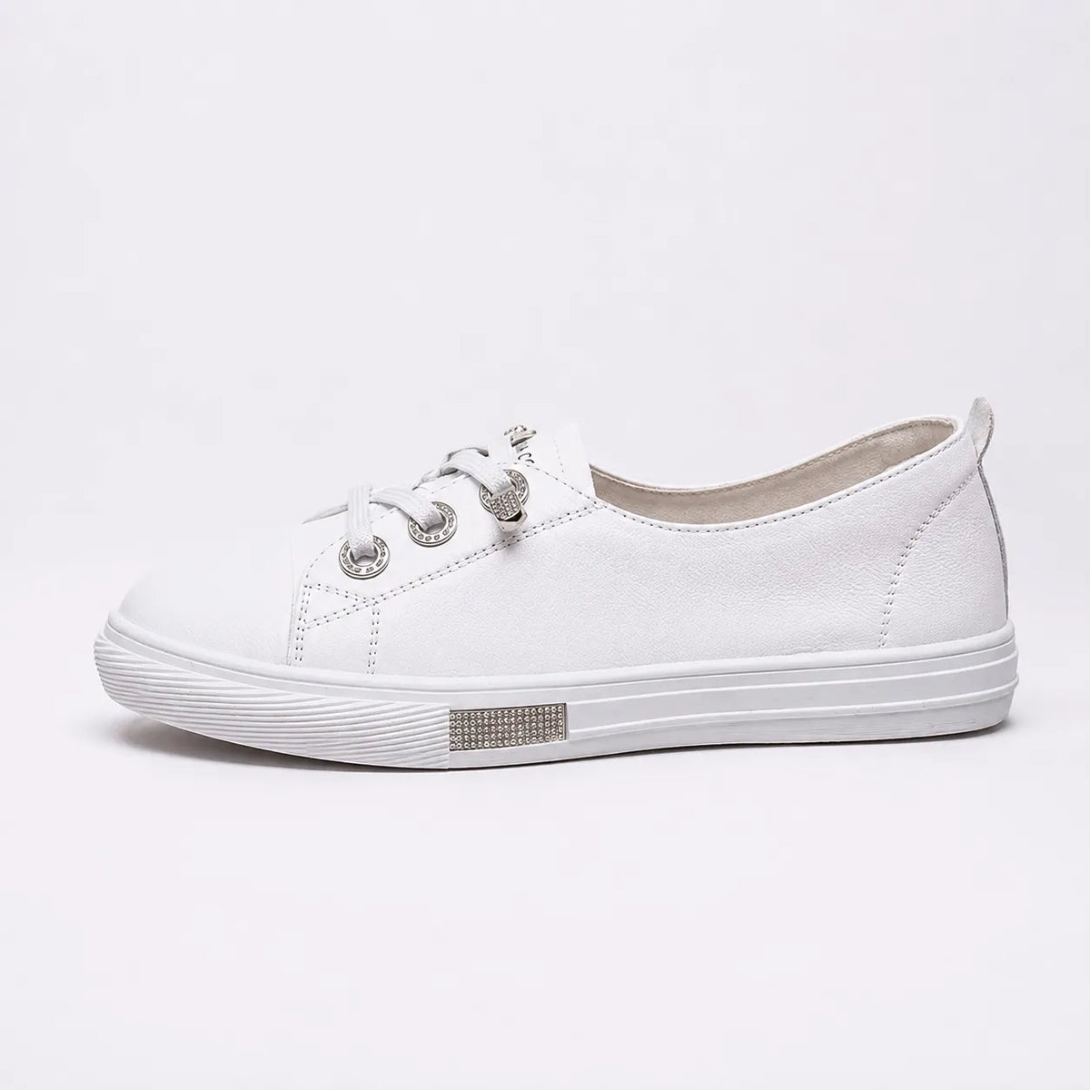 Baskets Femme Cuir Blanc Antidérapant