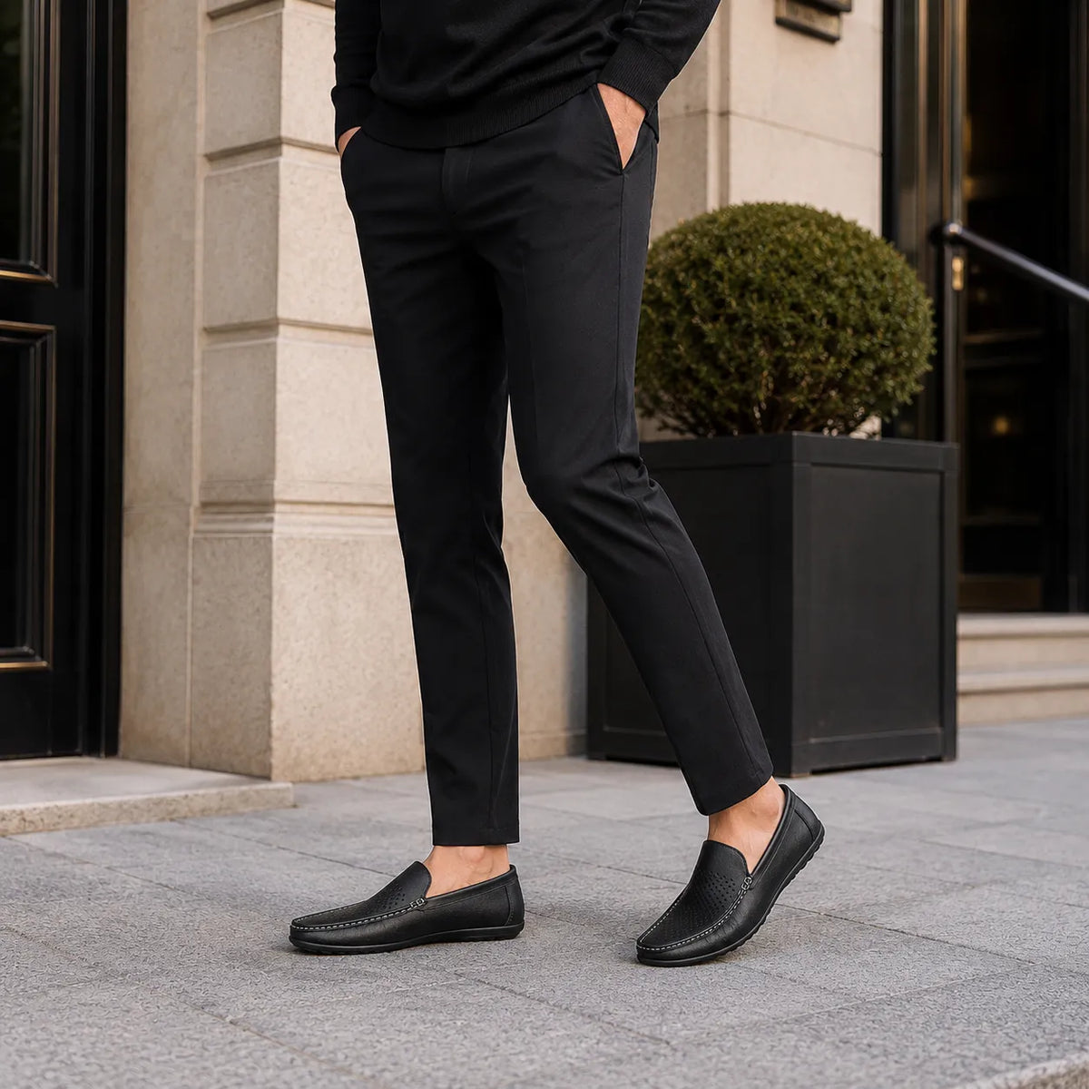Mocassins Homme Cuir Aéré Été