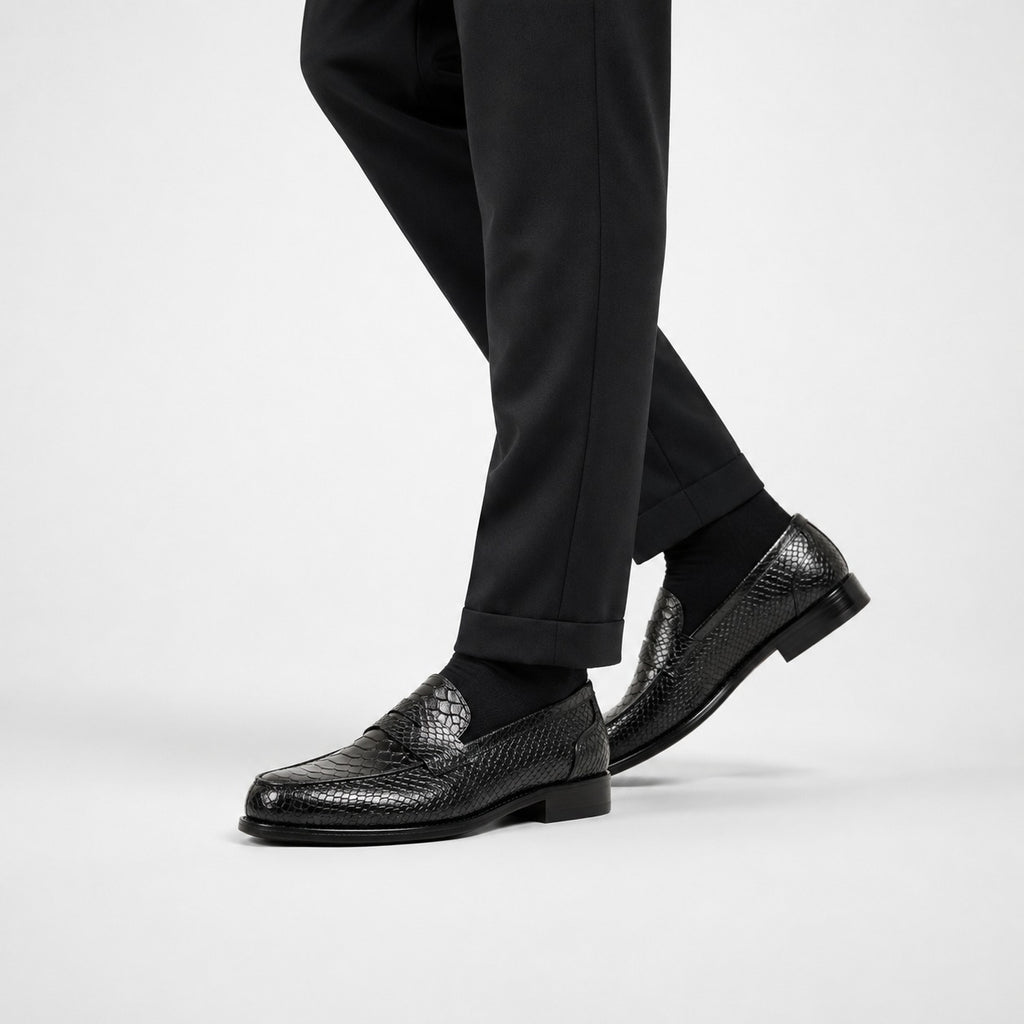 Mocassins Homme Cuir Serpent Luxe