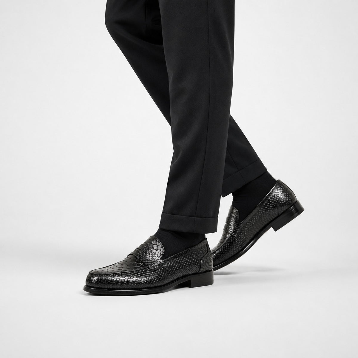 Mocassins Homme Cuir Serpent Luxe