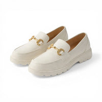 Mocassins Rétro Boucle Or Rond