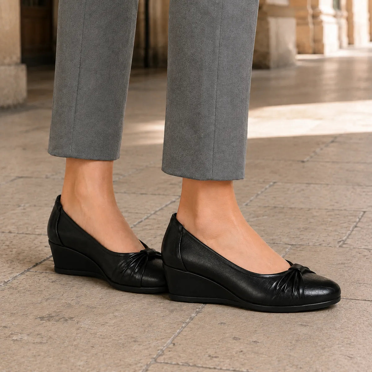 Chaussures Femme Cuir Nœud Confort