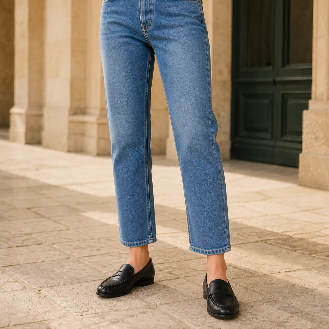 Mocassins Femme Cuir Plissé Luxe
