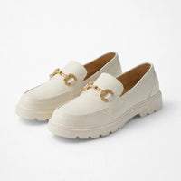 Mocassins Rétro Boucle Or Rond