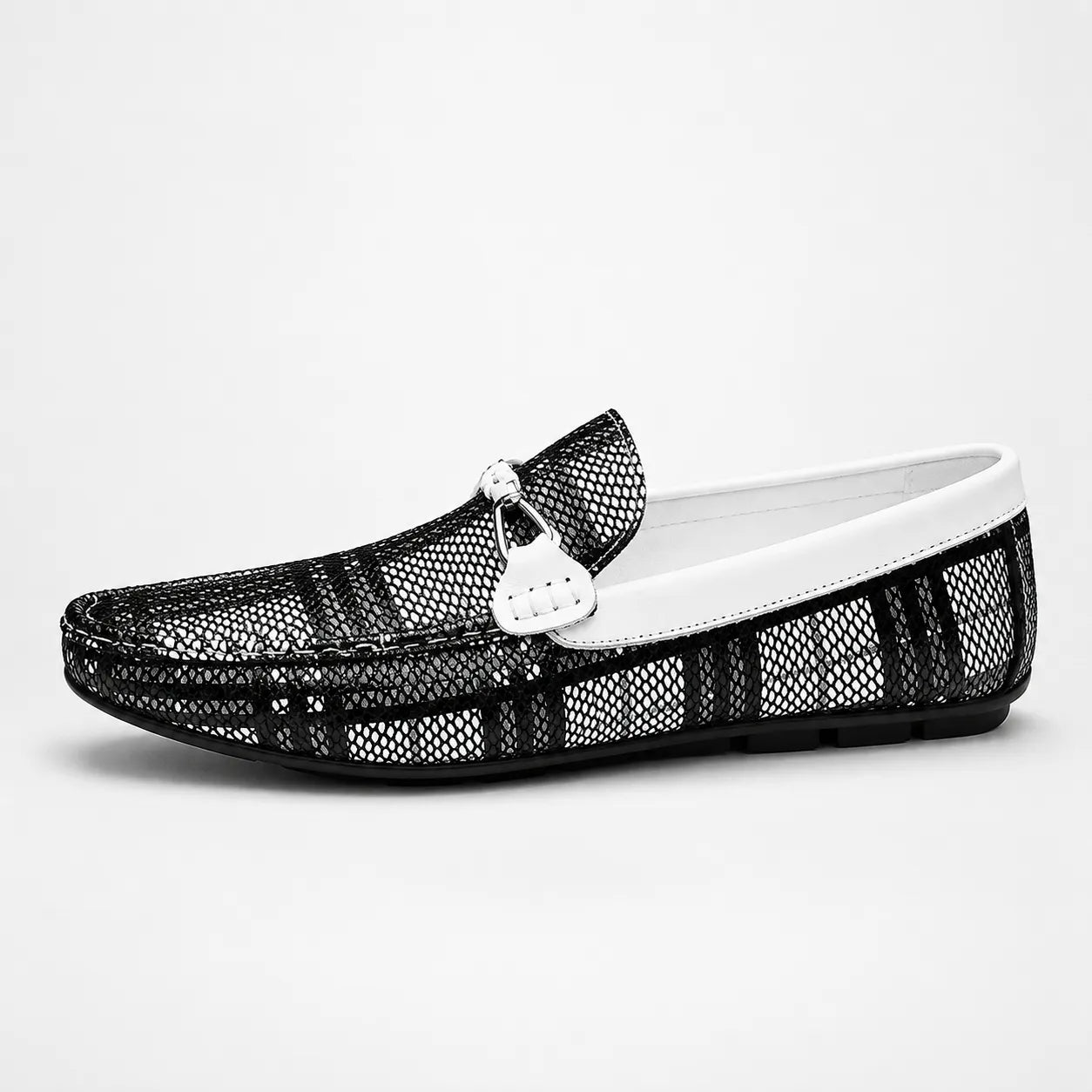 Mocassins Carreaux Cuir Respirant Été