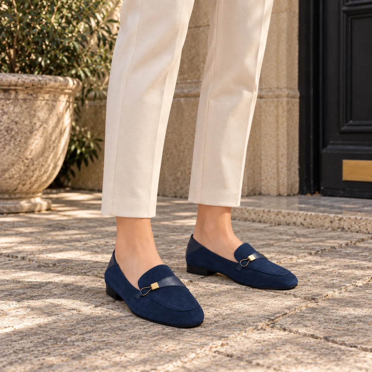 Mocassins Femme Daim Boucle British