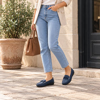 Mocassins Femme Cuir Slip-On Confort