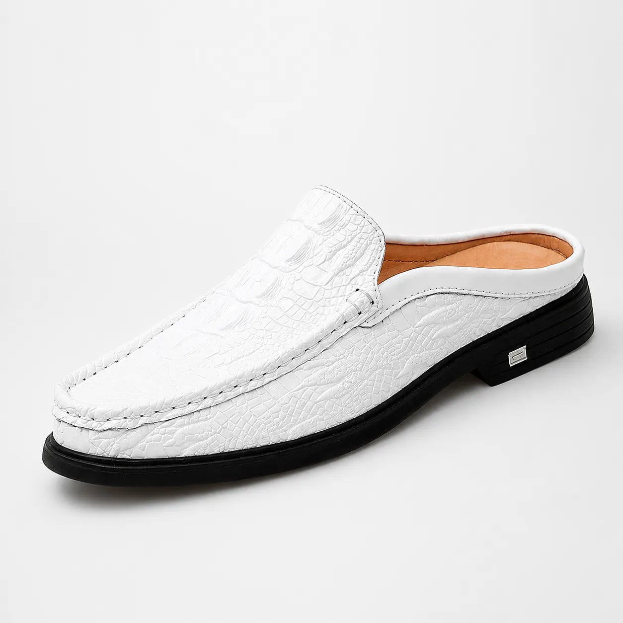Mules Homme Cuir Croco Été