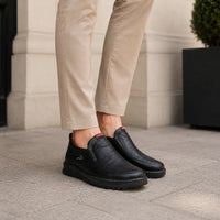 Mocassins Homme Cuir Couture Contrastée