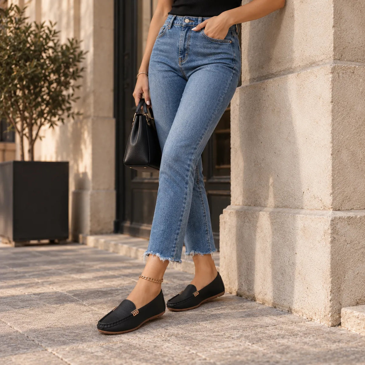 Mocassins Femme Cuir Léger Confort