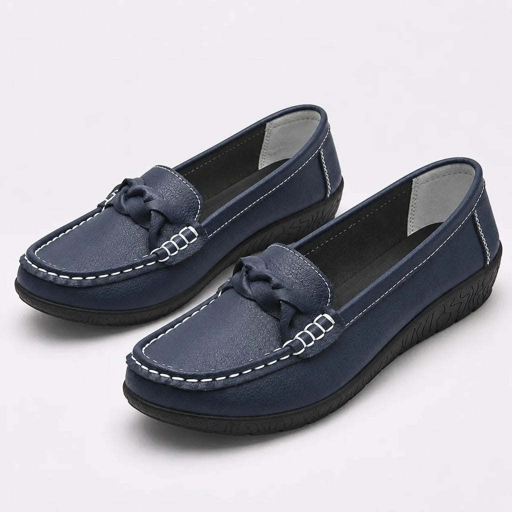 Mocassins Femme Cuir Slip-On Confort