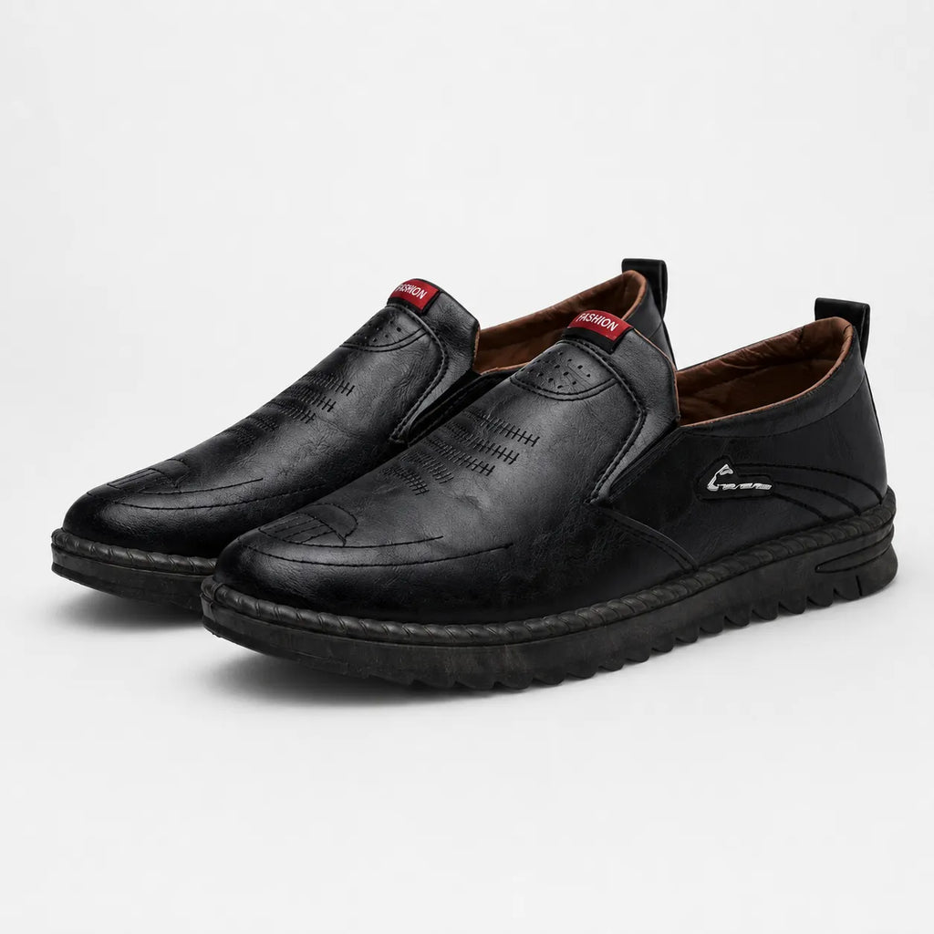 Mocassins Homme Cuir Couture Contrastée