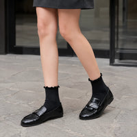 Mocassins Femme Noir Souple Slip-On