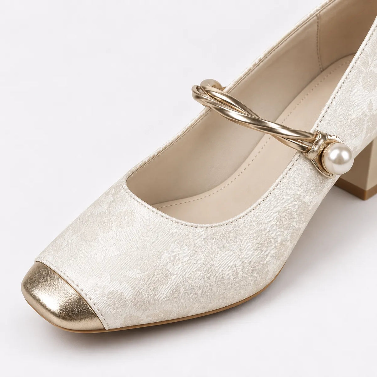 Mary Jane Femme Jacquard Boucle Perle
