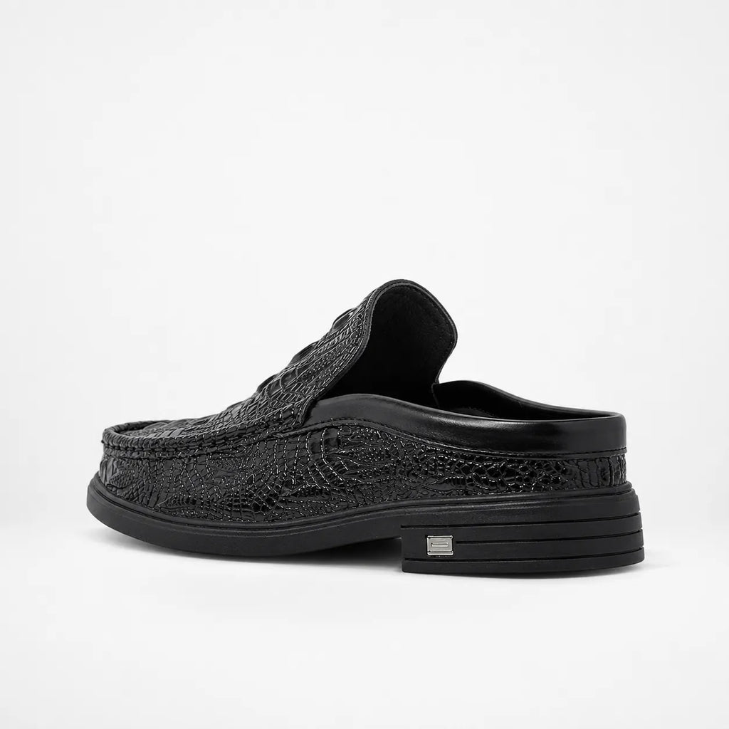Mules Homme Cuir Croco Été