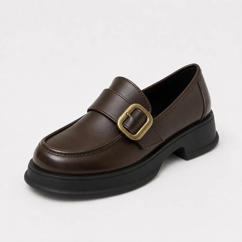 Mocassins Cuir Semelle Épaisse Coréen