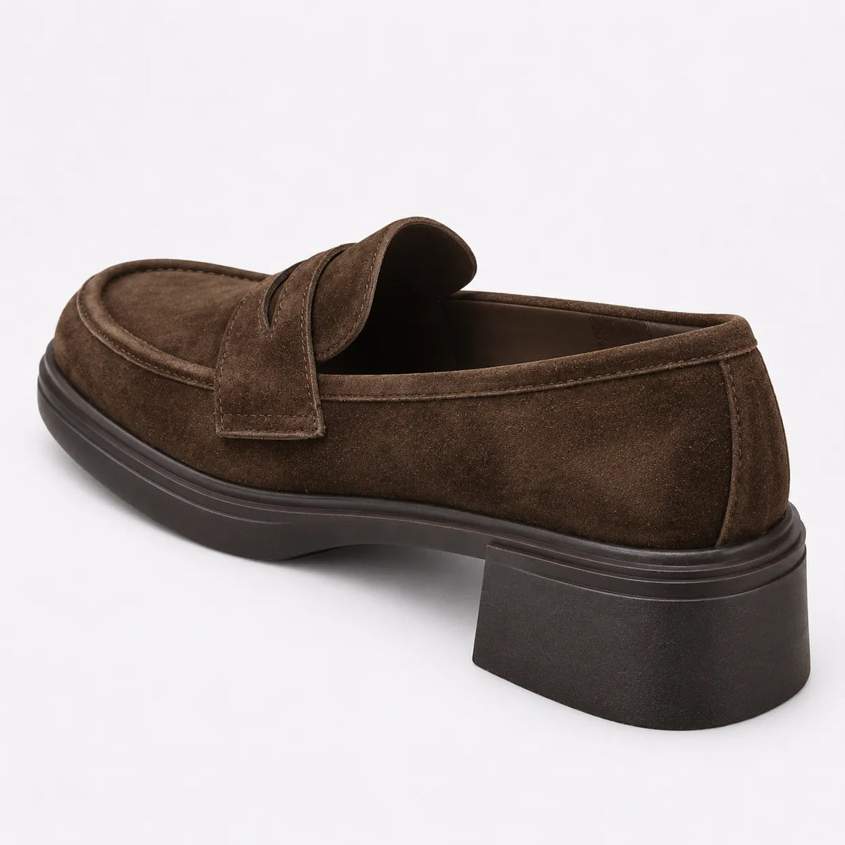 Mocassins Femme Daim Talon Épais Plateforme