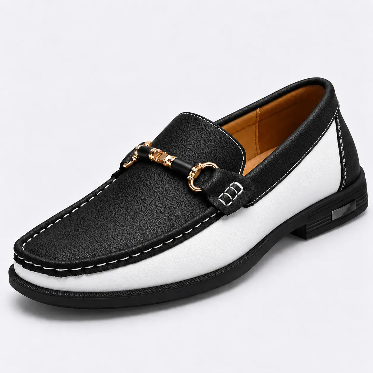 Mocassins Homme Cuir Boucle Métal Luxe