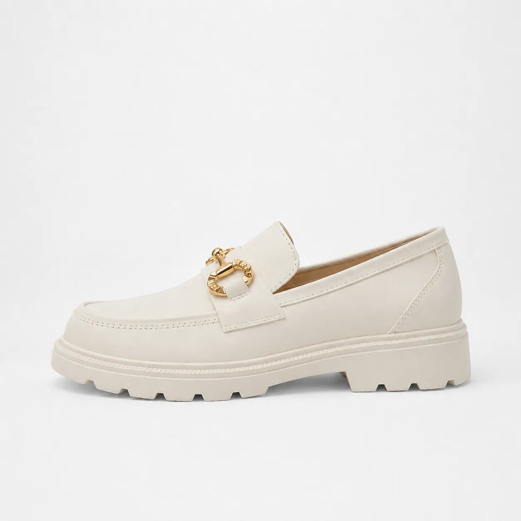 Mocassins Rétro Boucle Or Rond
