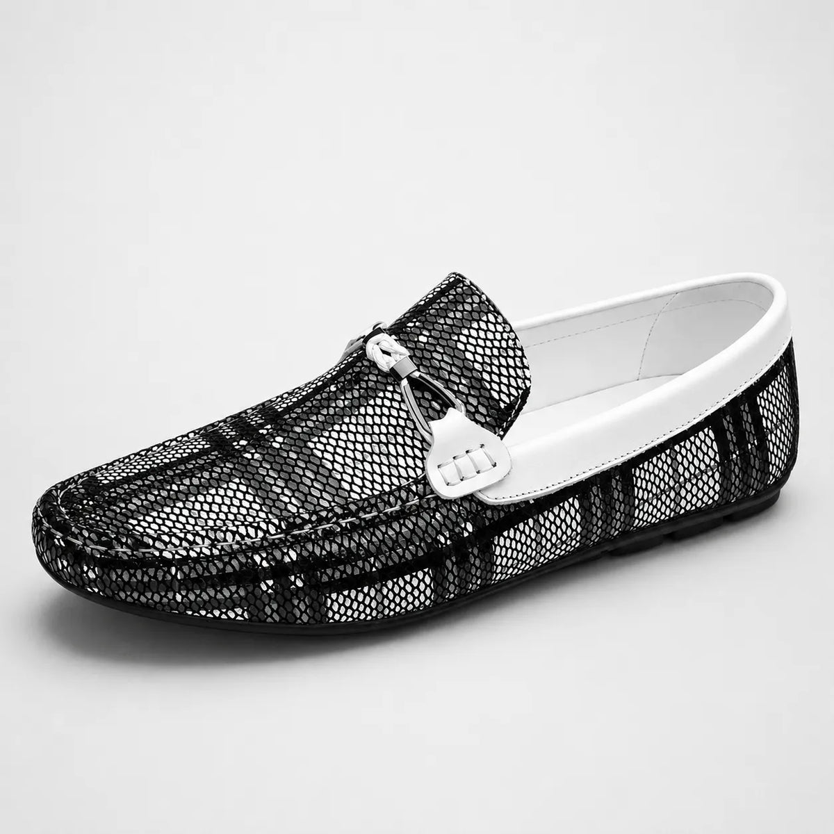 Mocassins Carreaux Cuir Respirant Été