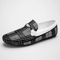 Mocassins Carreaux Cuir Respirant Été