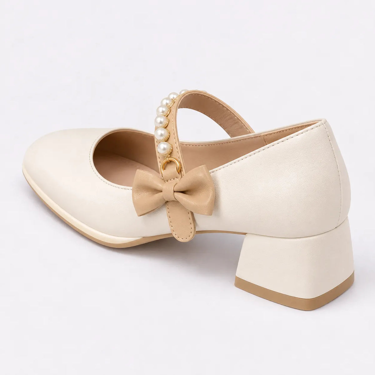 Mary Jane Femme Cuir Talon Épais Élégant
