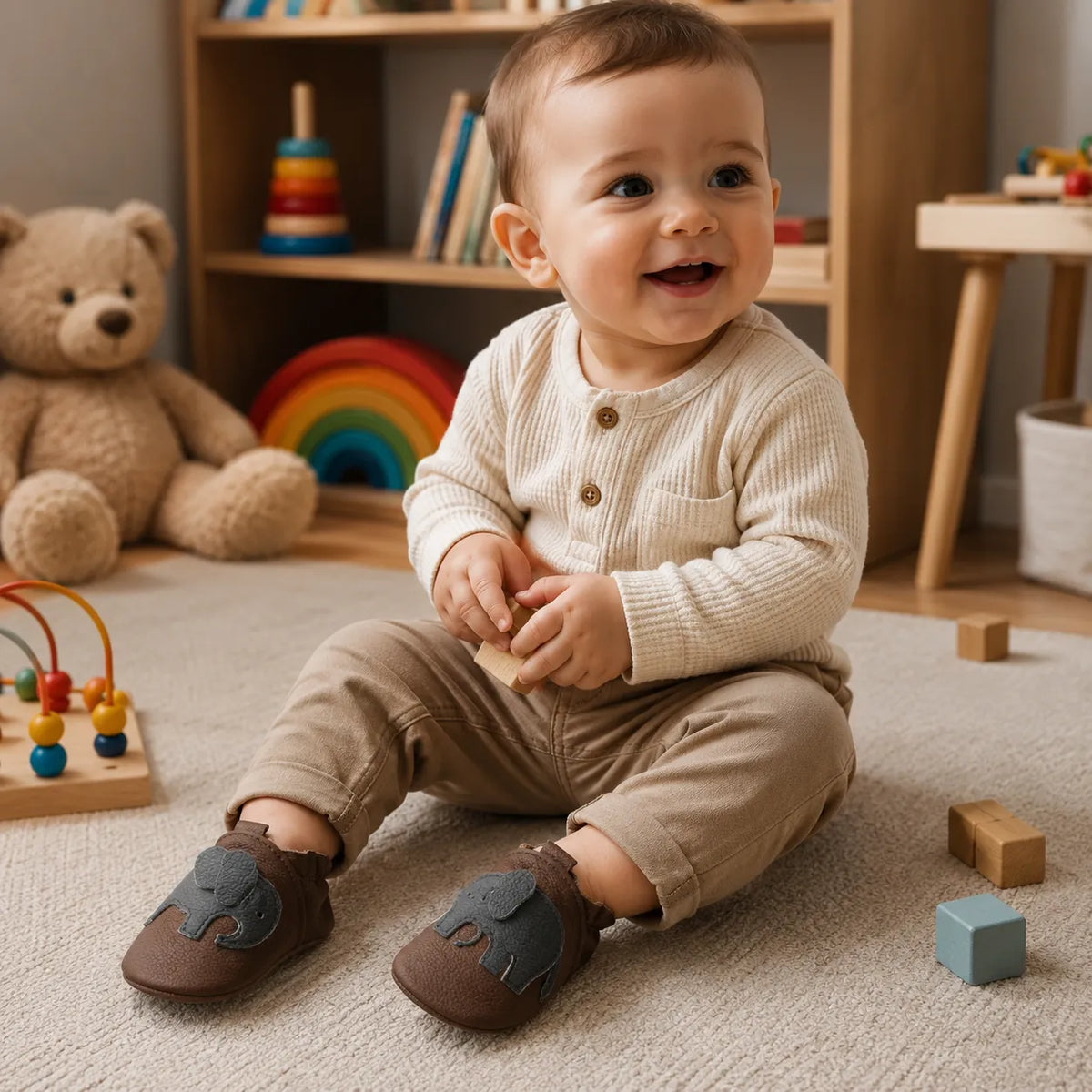Chaussures Bébé Cuir 0-24M Antidérapant