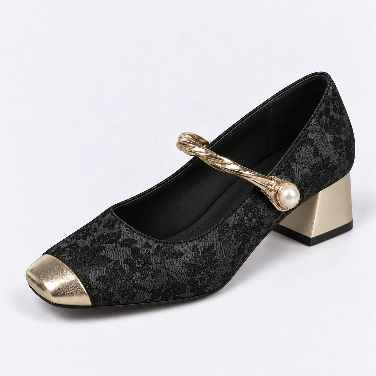 Mary Jane Femme Jacquard Boucle Perle