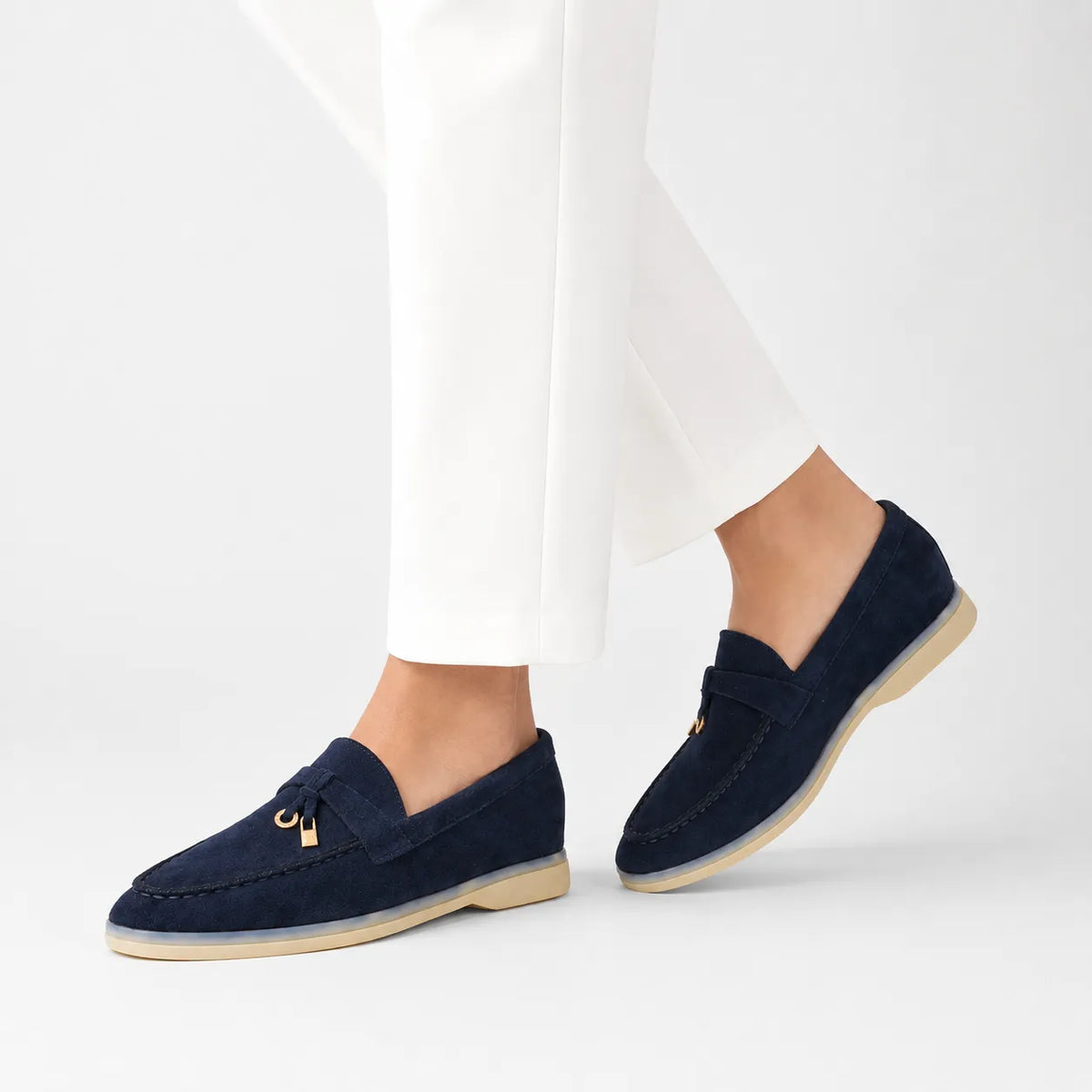 Mocassins Femme Perles Or Bureau