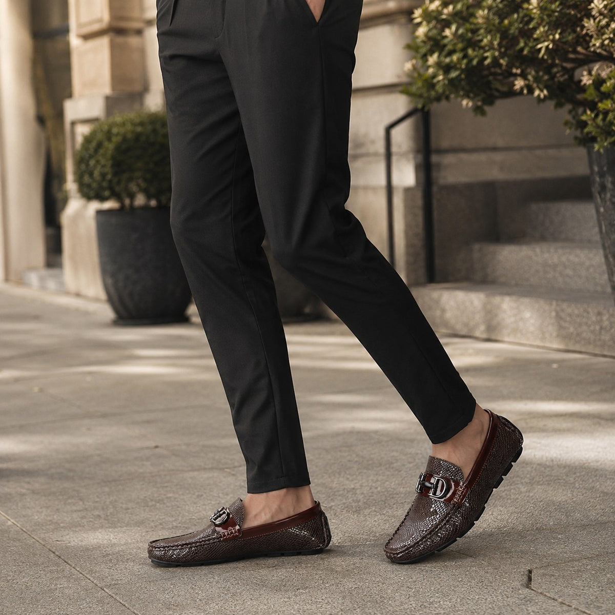 Mocassins Homme Cuir Respirant Driving