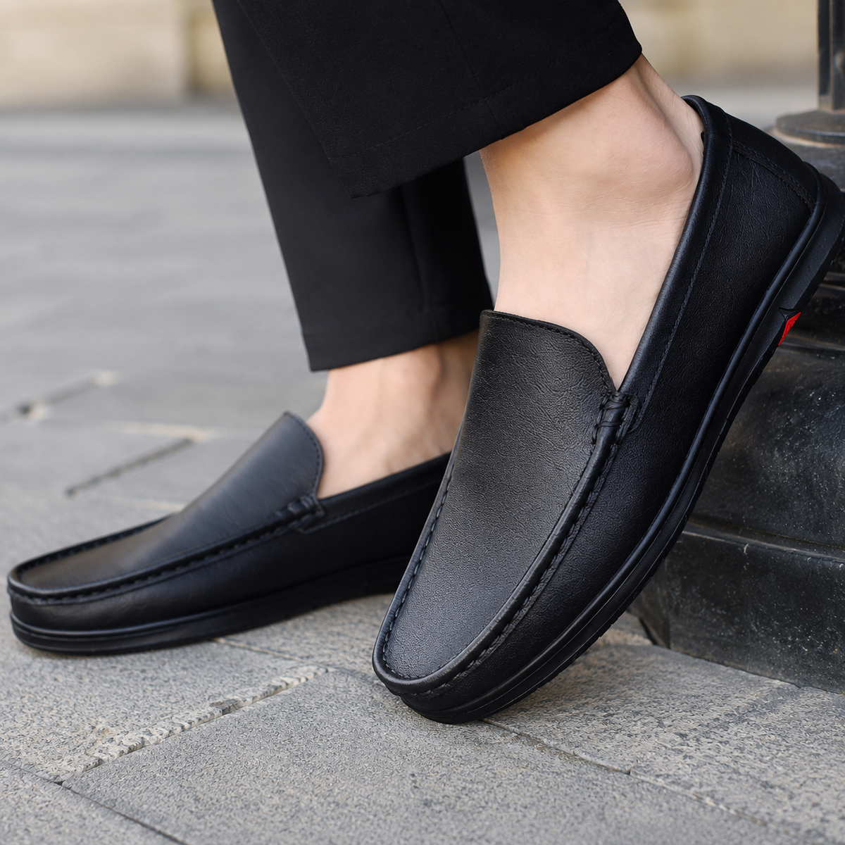 Mocassins Homme Cuir Italien Noir