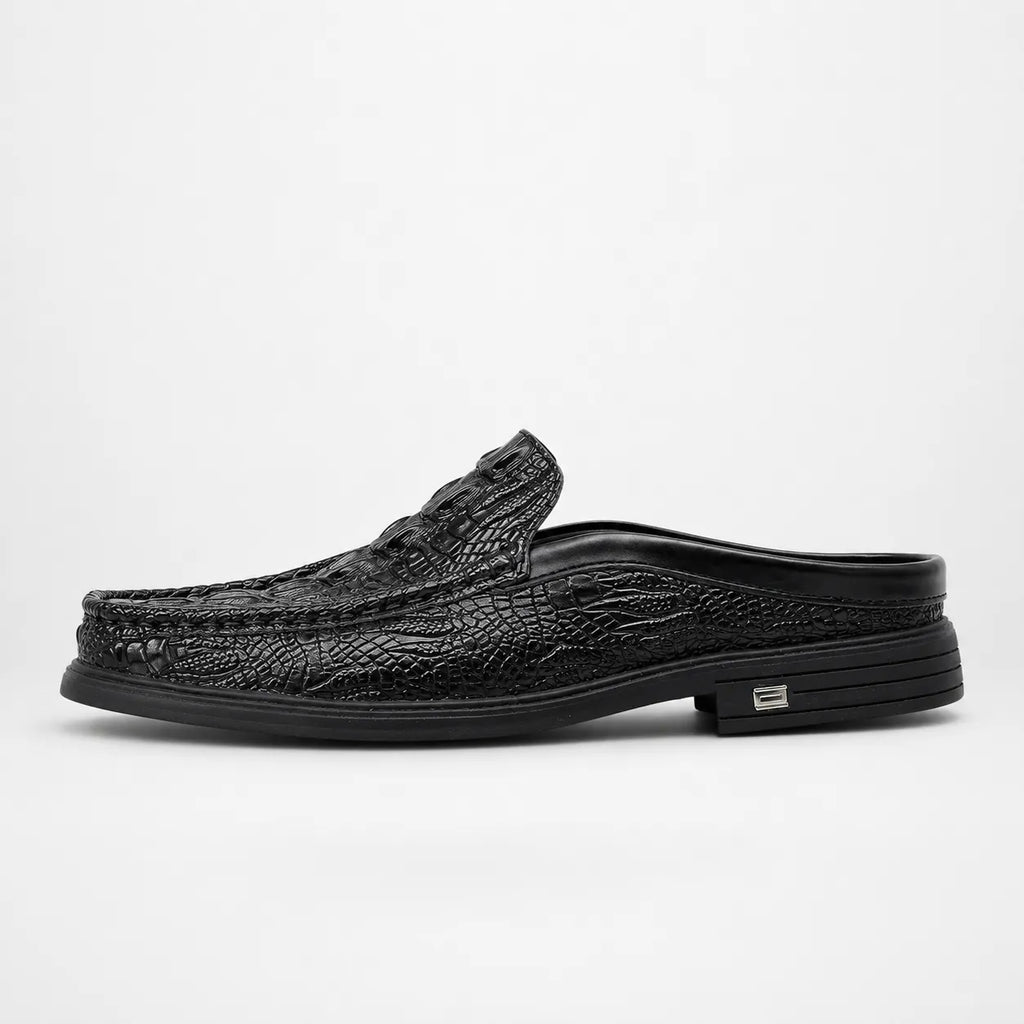 Mules Homme Cuir Croco Été