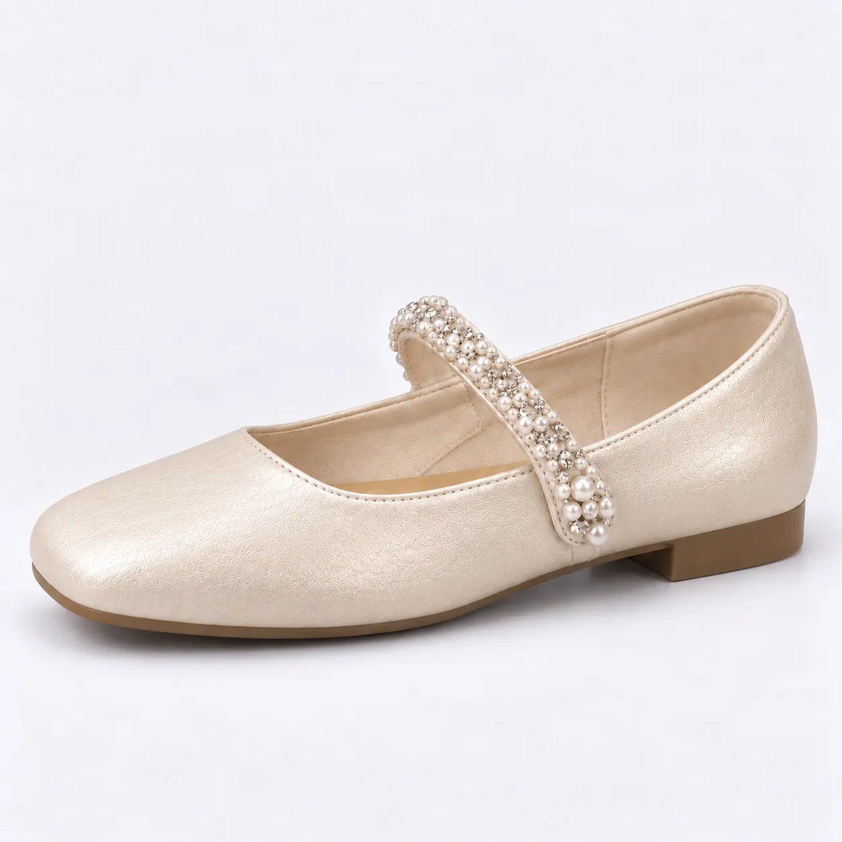 Mary Jane Femme Perles Strass Rétro