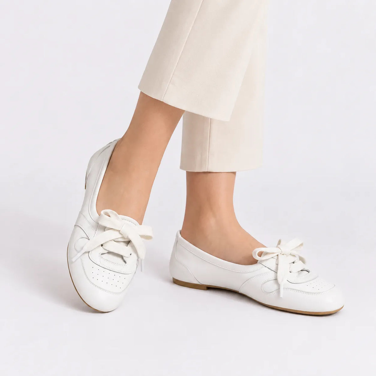Ballerines Femme Lacets Nœud Confort