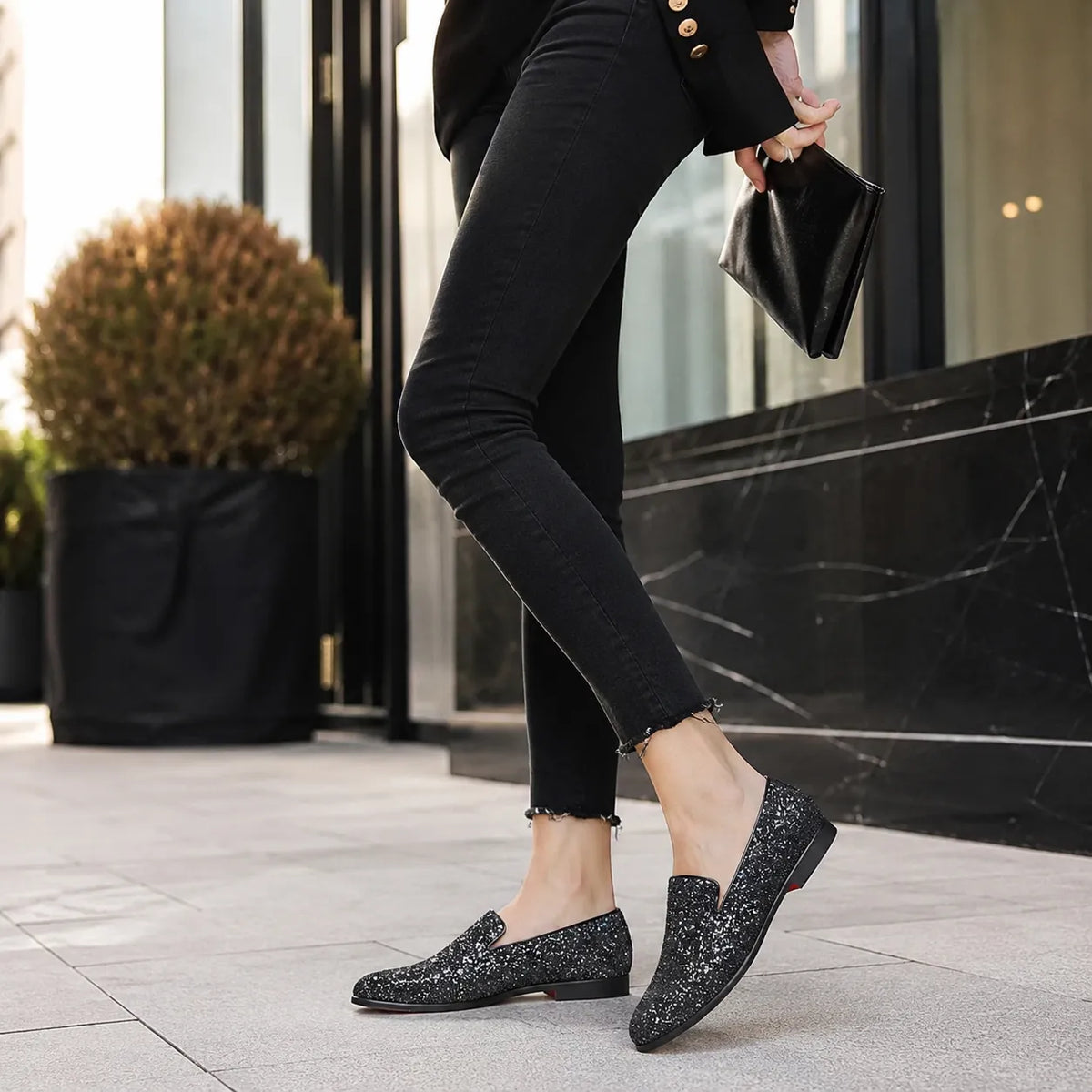 Mocassins Velours Boucle Métal