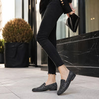 Mocassins Velours Boucle Métal