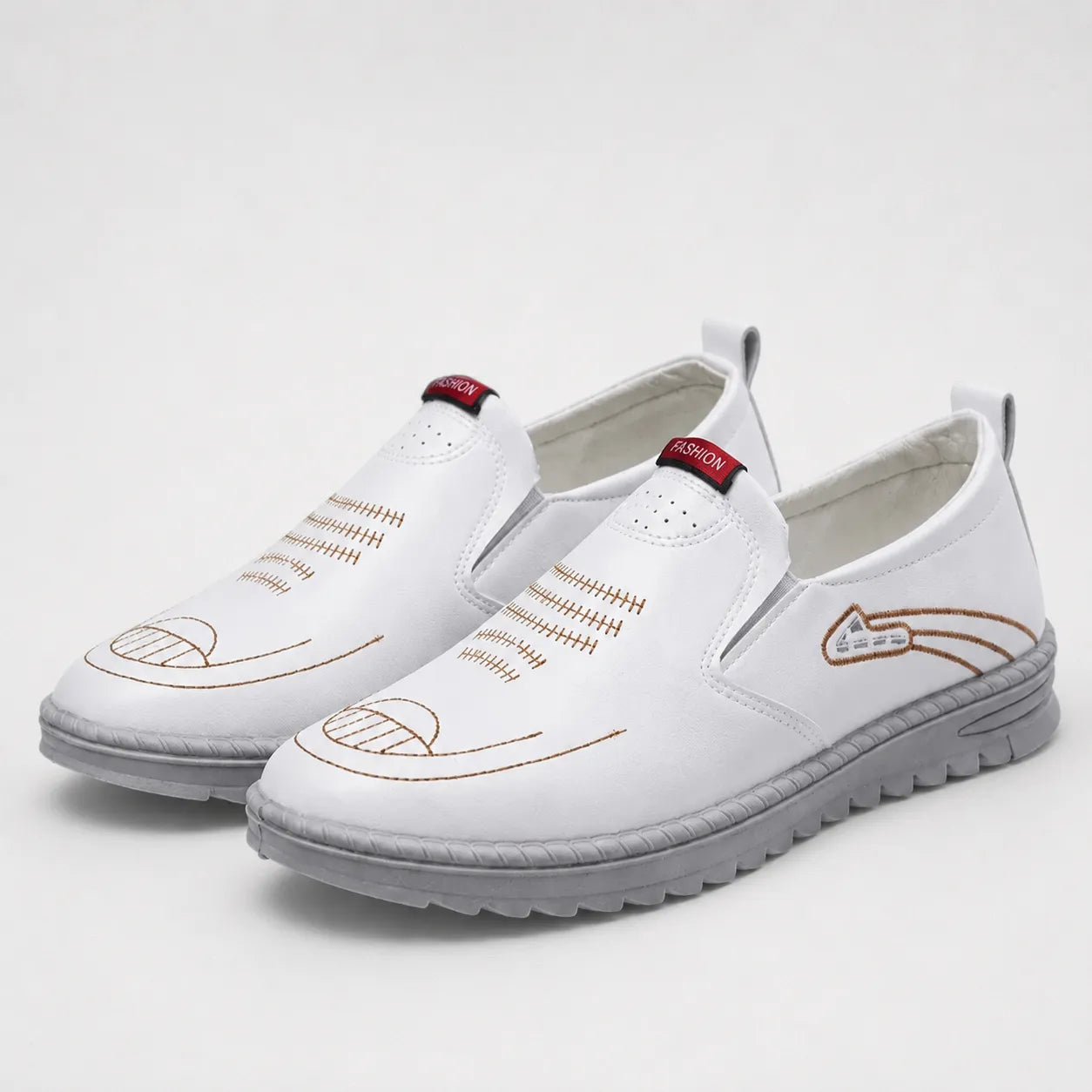 Mocassins Homme Cuir Couture Contrastée