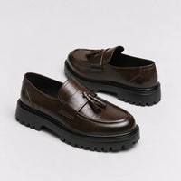 Mocassins Cuir Pampilles Plateforme