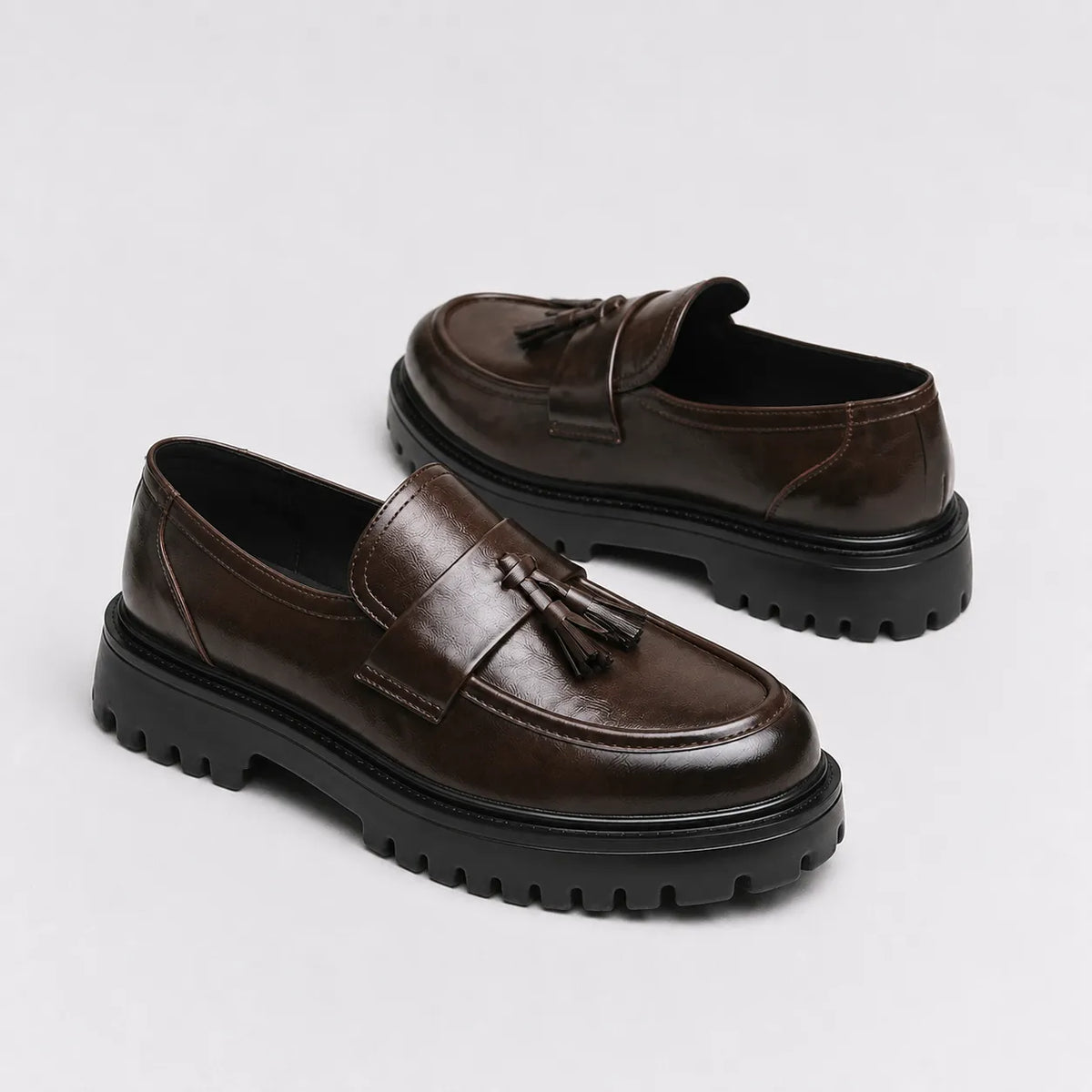 Mocassins Cuir Pampilles Plateforme