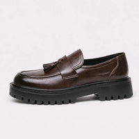 Mocassins Cuir Pampilles Plateforme