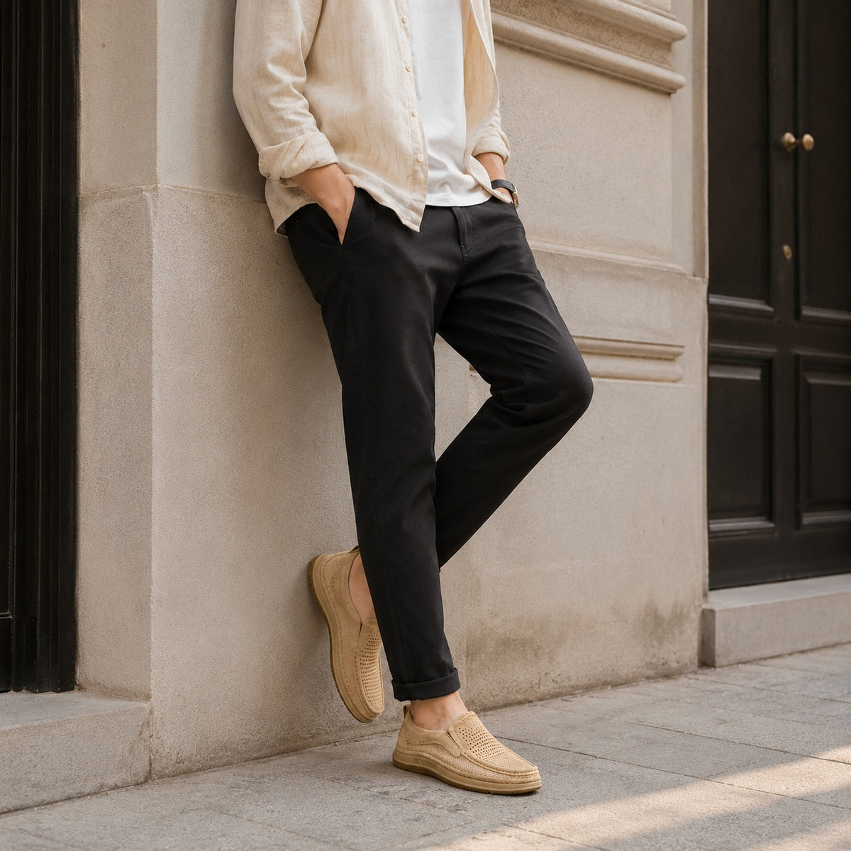 Mocassins Homme Cuir Souple Respirant