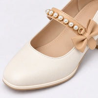 Mary Jane Femme Cuir Talon Épais Élégant