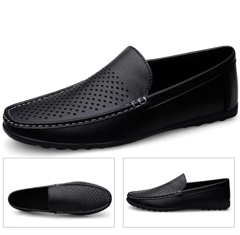 Mocassins Homme Cuir Aéré Été