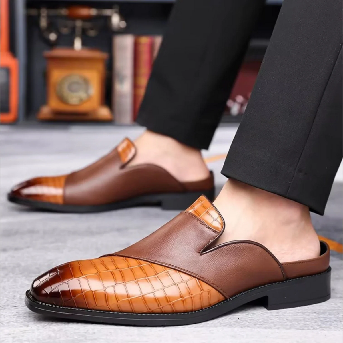 Mules Homme Été Cuir